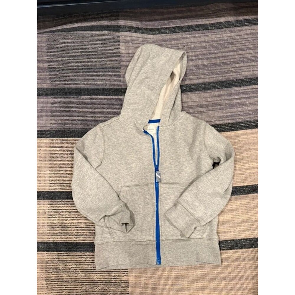 J.Crew Crewcuts Boys Grey Full Zip Hoodie Size XS (4-5) - 100% cotton